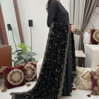 Black Velvet Shawl Hand Embellished