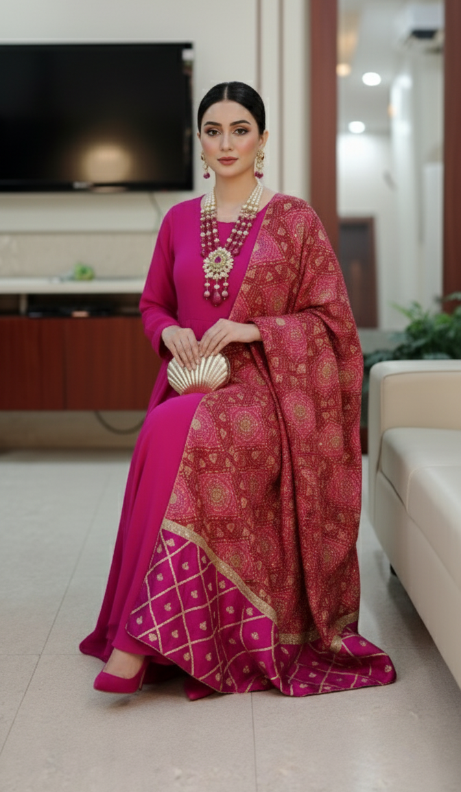 Rani zari double sided shawl