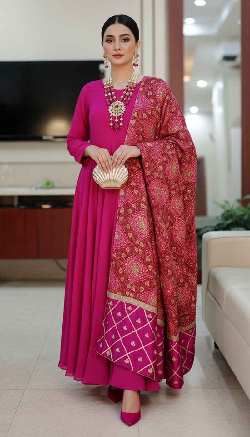 Rani zari double sided shawl