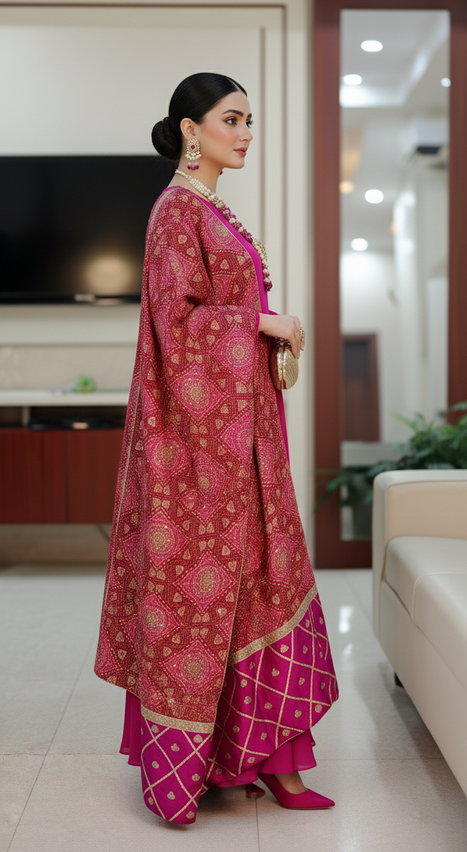 Rani zari double sided shawl