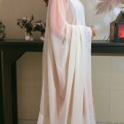 Cream-colored fabric net