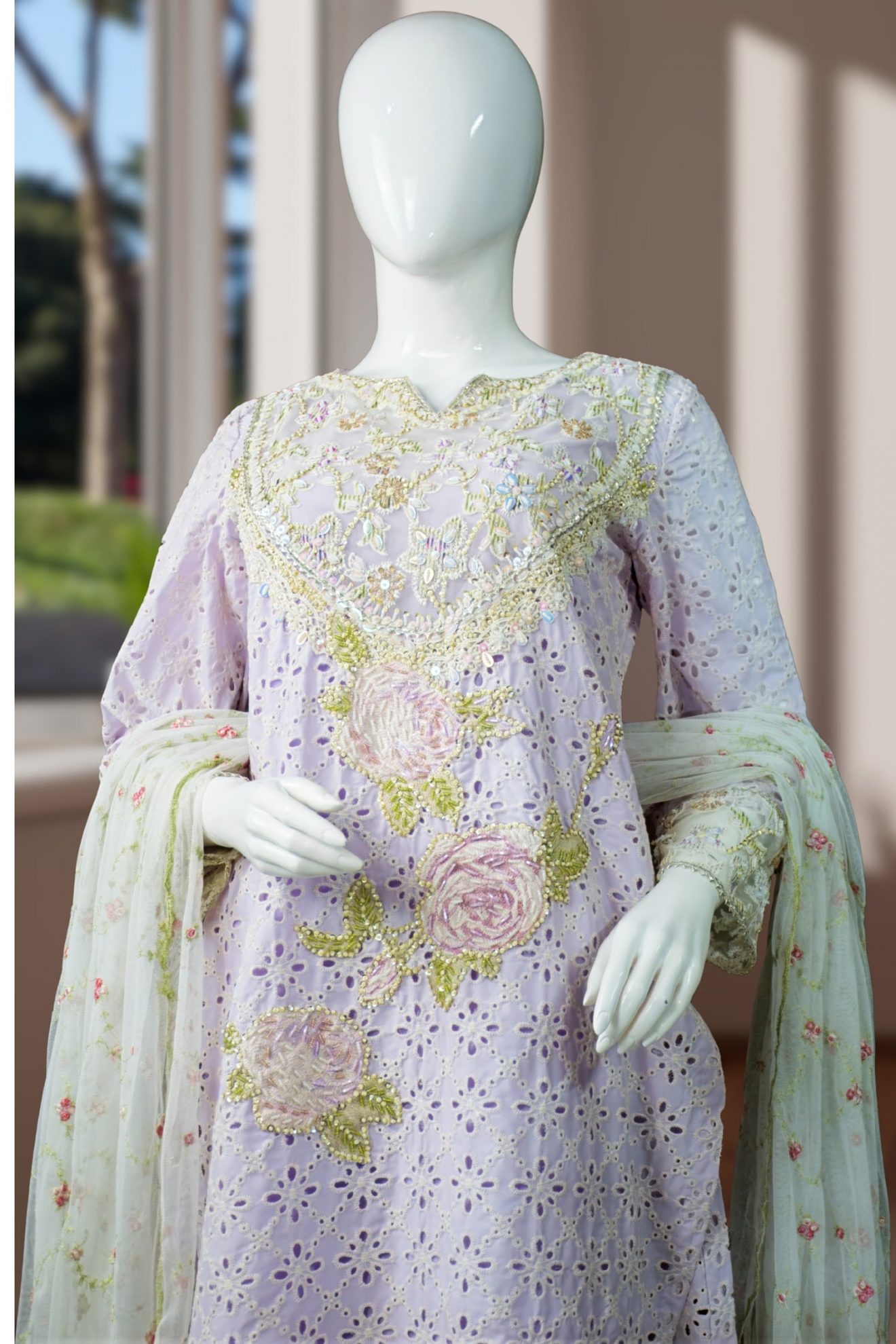 Chikankari Hand Embellished