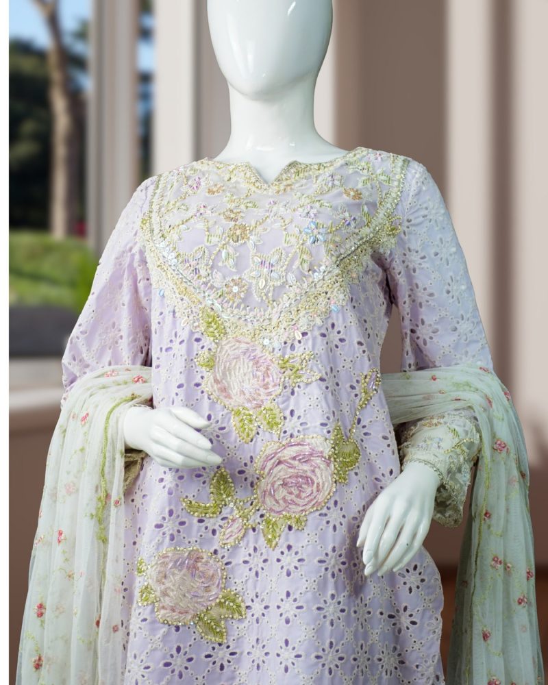 Chikankari Hand Embellished