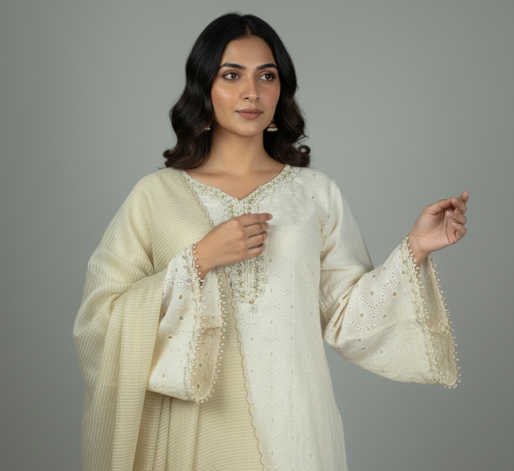 Chikankari embroidery