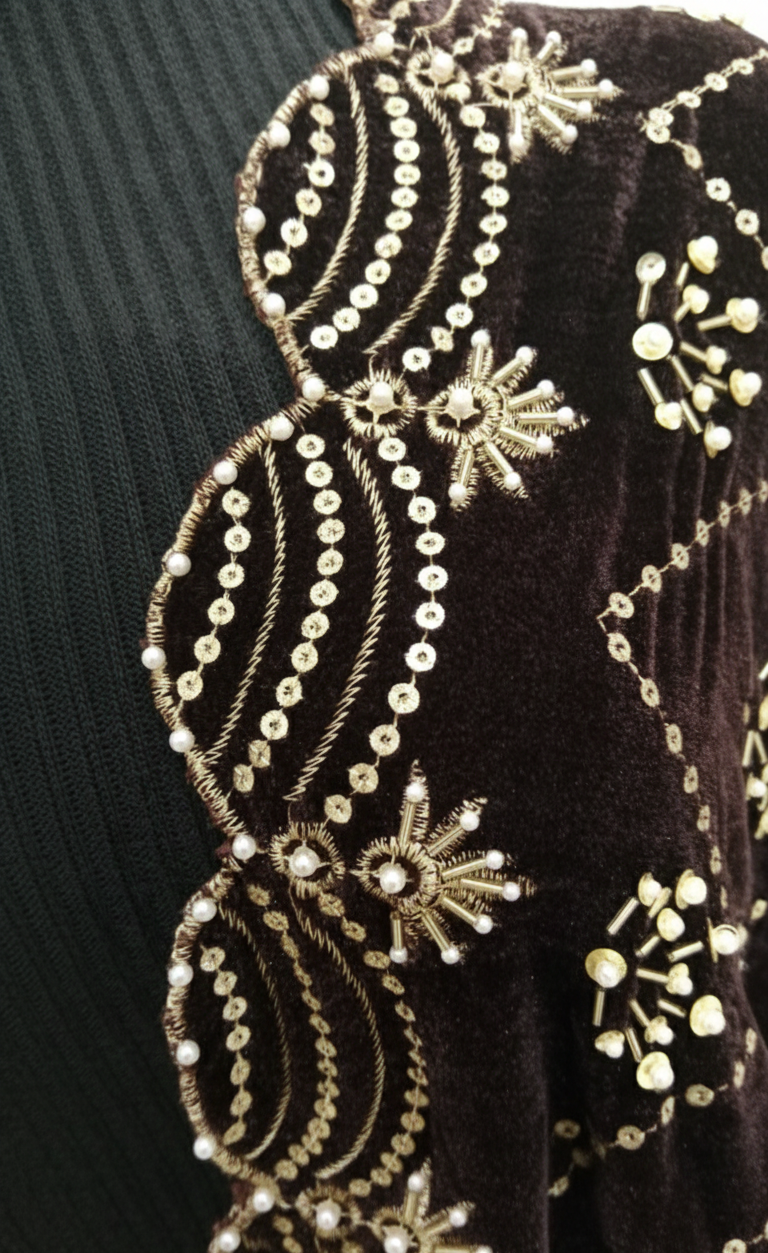 Chocolate brown velvet shawl