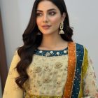 Cream organza lehenga mahoroba