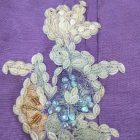 Purple raw silk with organza Patch