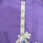 Purple raw silk with organza Patch