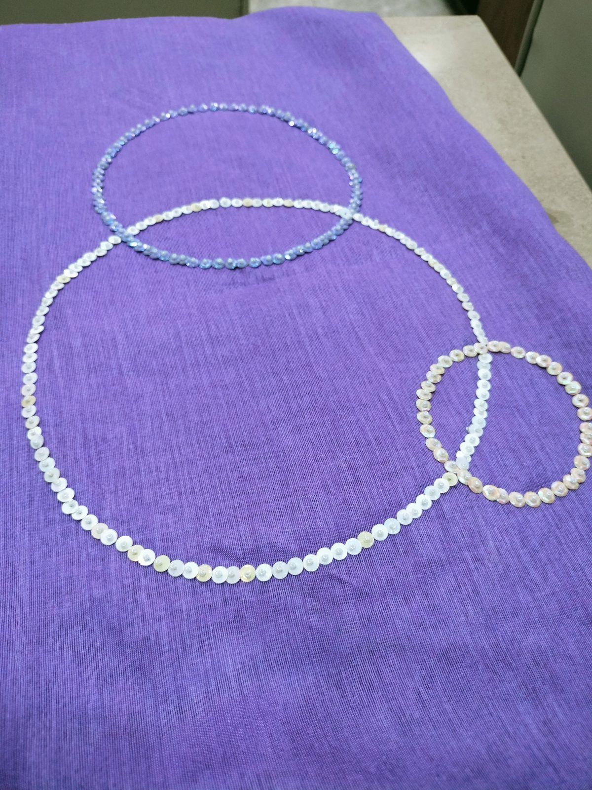 Purple raw silk with organza Patch