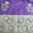 Purple raw silk with organza Patch