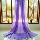 Purple raw silk with organza Patch