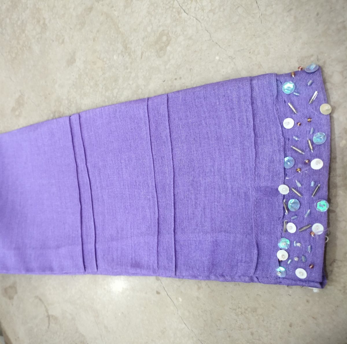 Purple raw silk with organza Patch