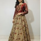 Raw silk jamawar and printed zari organza miray