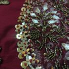 Raw silk jamawar and printed zari organza miray