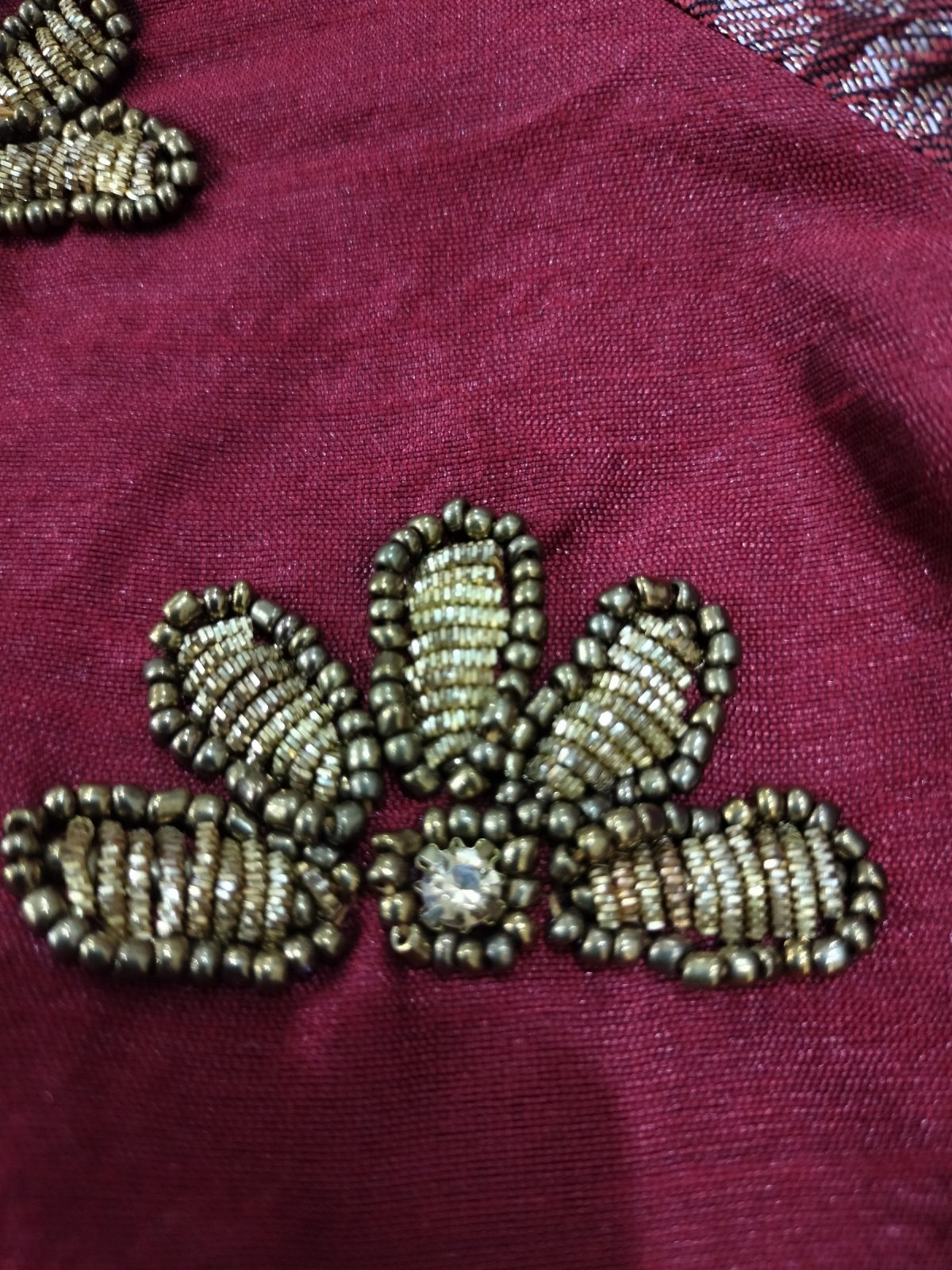 Raw silk jamawar and printed zari organza miray