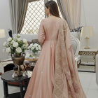 Zari Organza Peach Shawl