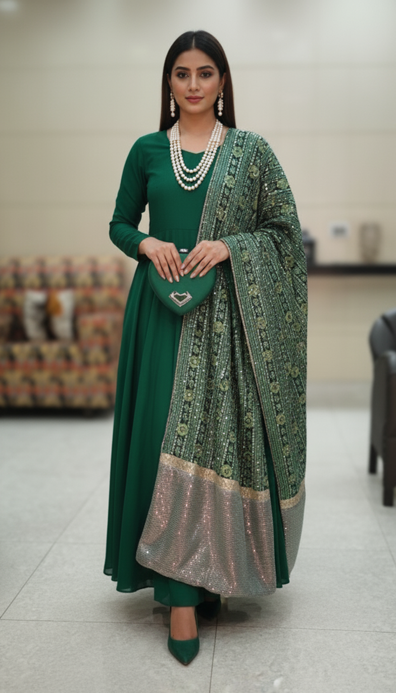 Noor E Zari Double Sided Shawl