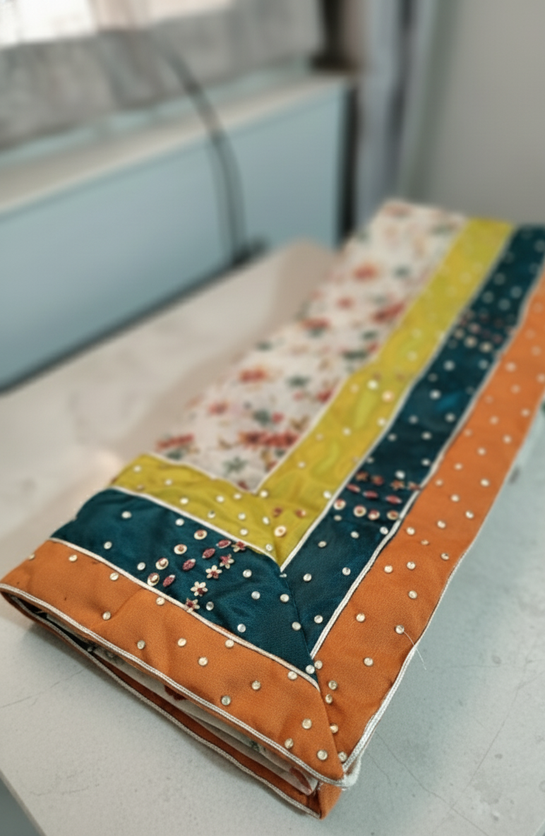 Cream organza lehenga mahoroba