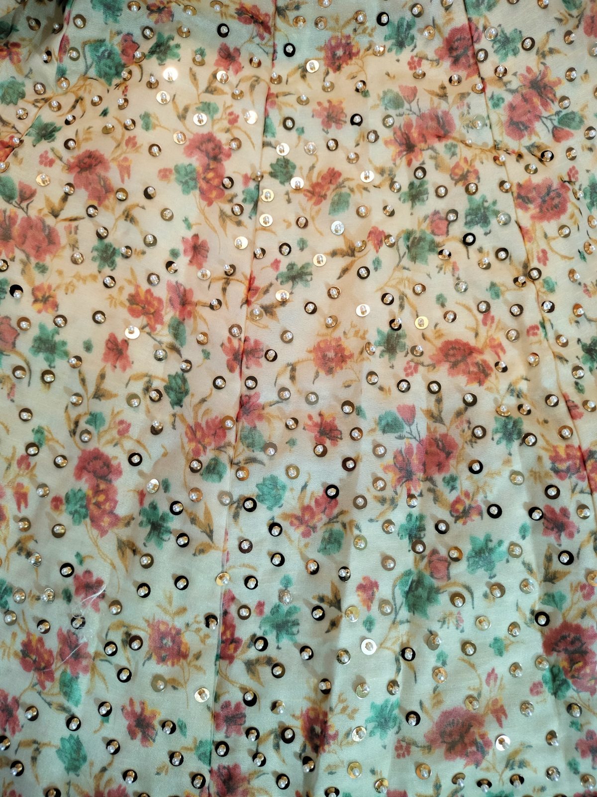 Cream organza lehenga mahoroba