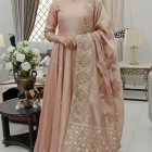 Zari Organza Peach Shawl