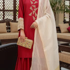 Regal Ruby Gota Farshi Ensemble
